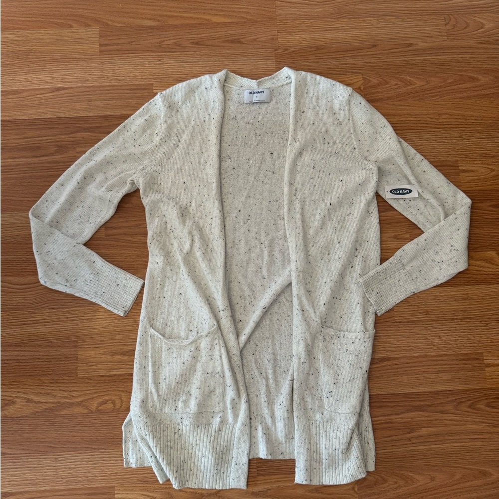 Old Navy White Open-Front Cardigan Sweater